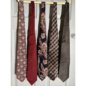 (5)‎ mens silk ties - Various Designers. Lot Of 5.